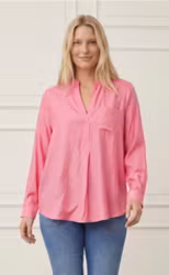 Marie lång blus i 2xXL rosa