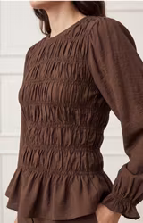 Noel smock blus brun