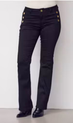 Lido button långa jeans svarta