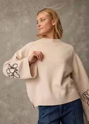 Gwen stuckad pullover beige