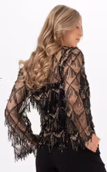 Renée mesh blus svart/guld