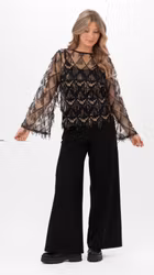 Renée mesh blus svart/guld