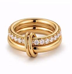 Linked duo ring guld