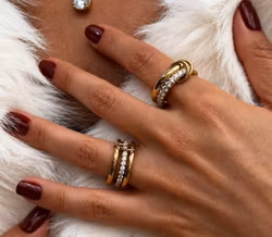 Linked duo ring guld
