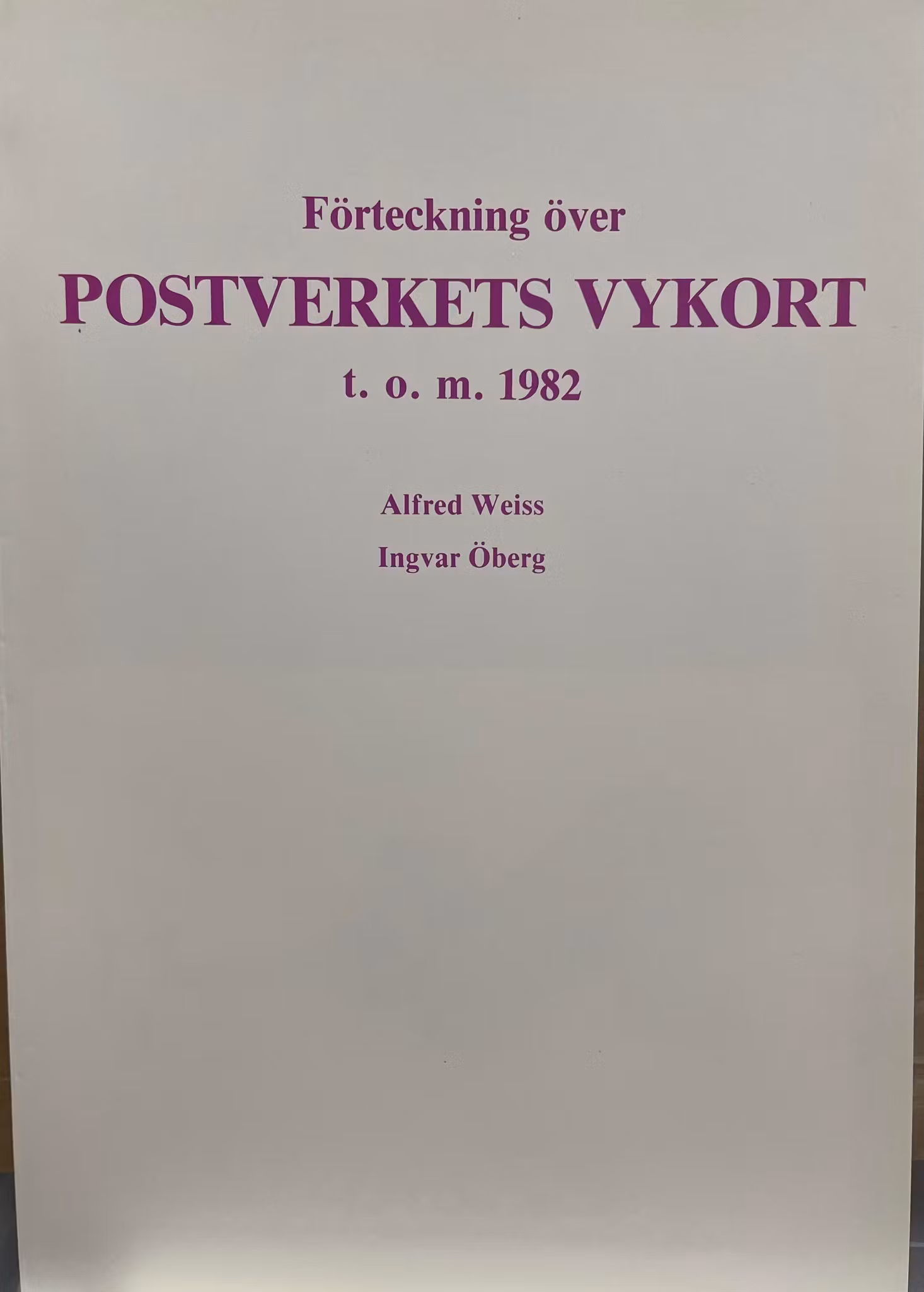 Förteckning över Postverkets vykort till och med 1982