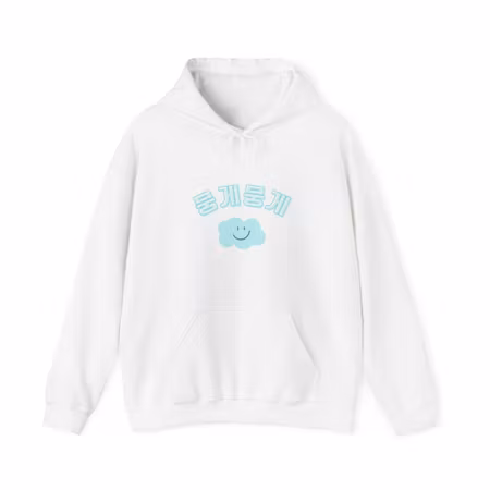 Cozy Cloud Delight Hoodie with Korean text "뭉게뭉게" / Korean-inspired / K-POP style