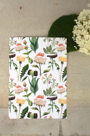 Vykort med söta kakblommor