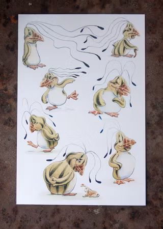 Vykort Melonpingivins känslor