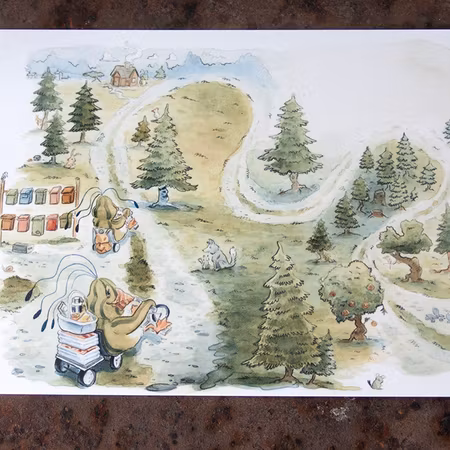 Vykort Melonpingviner på cykeltur