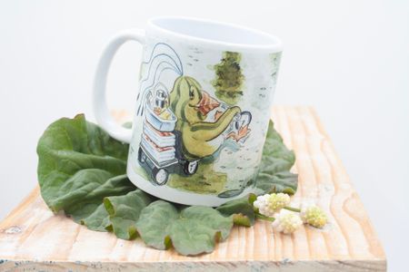 Mugg Melonpingvin på cykeltur
