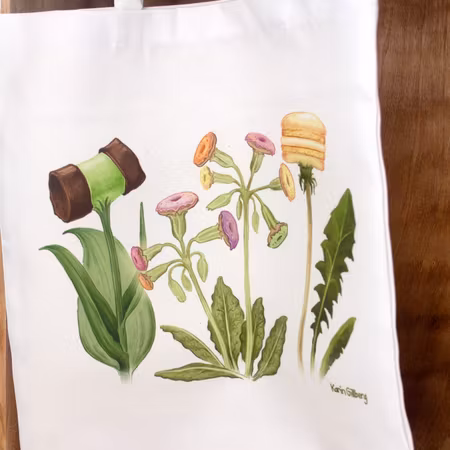Tygkasse Kakblommor