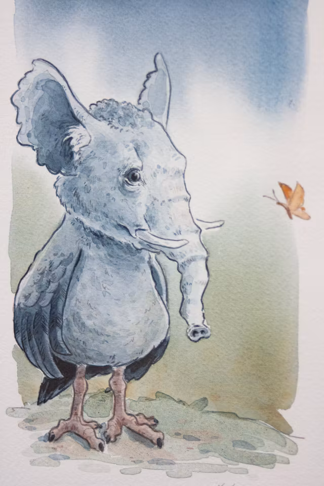 Konstverk i akvarell, original,