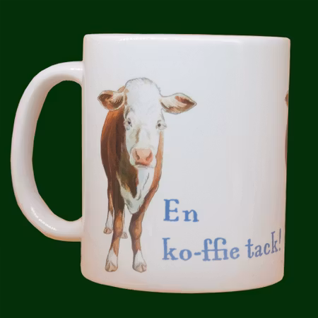 Mugg kalv med text
