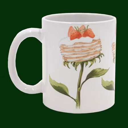 Mugg Pannkakstårta som solros