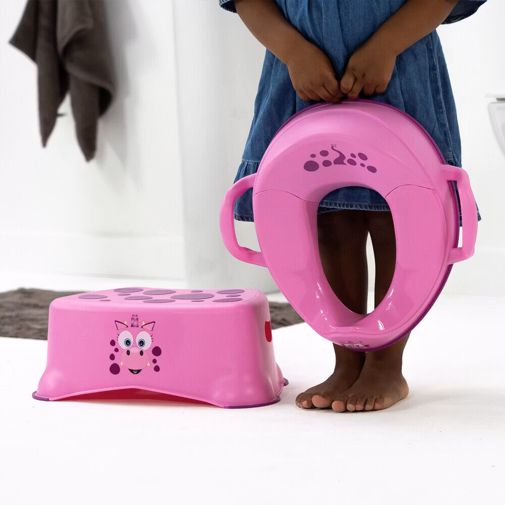 Badeværelse skammel til børn – My Carry Potty Pink Drage