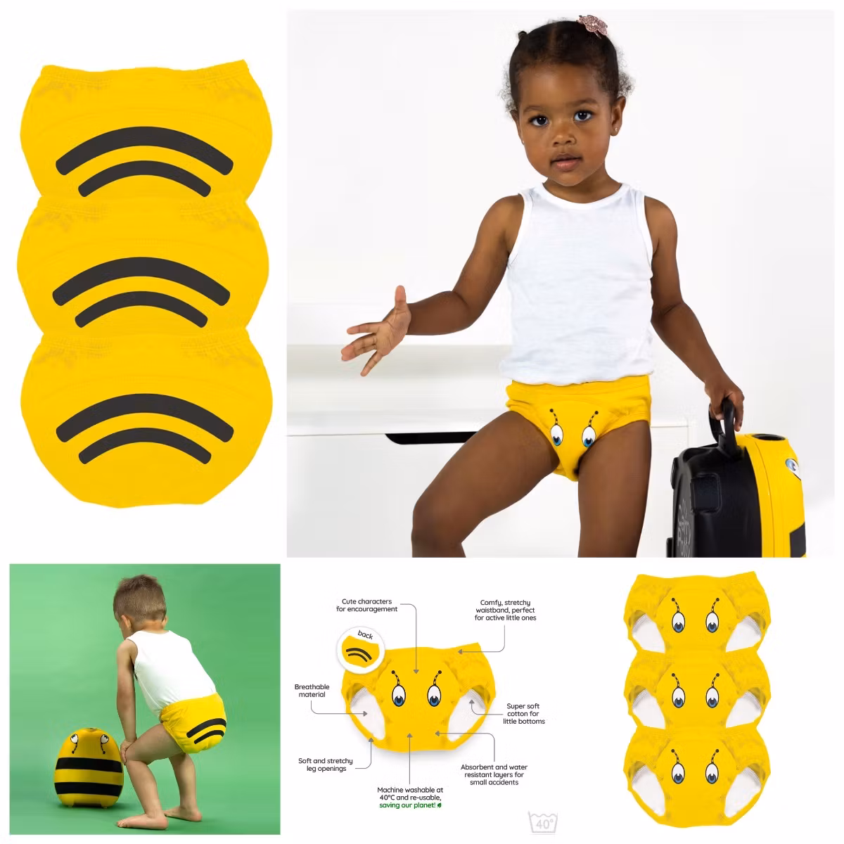 Pottetræning med potte & pottetræningsbukser Humlebi