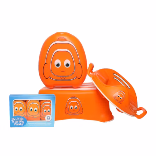 My Carry Potty Potte, Toiletsæde, Skammel, Pottetræningsbukser - Pottetræningssæt & Toilettræning til børn Klovnefisk