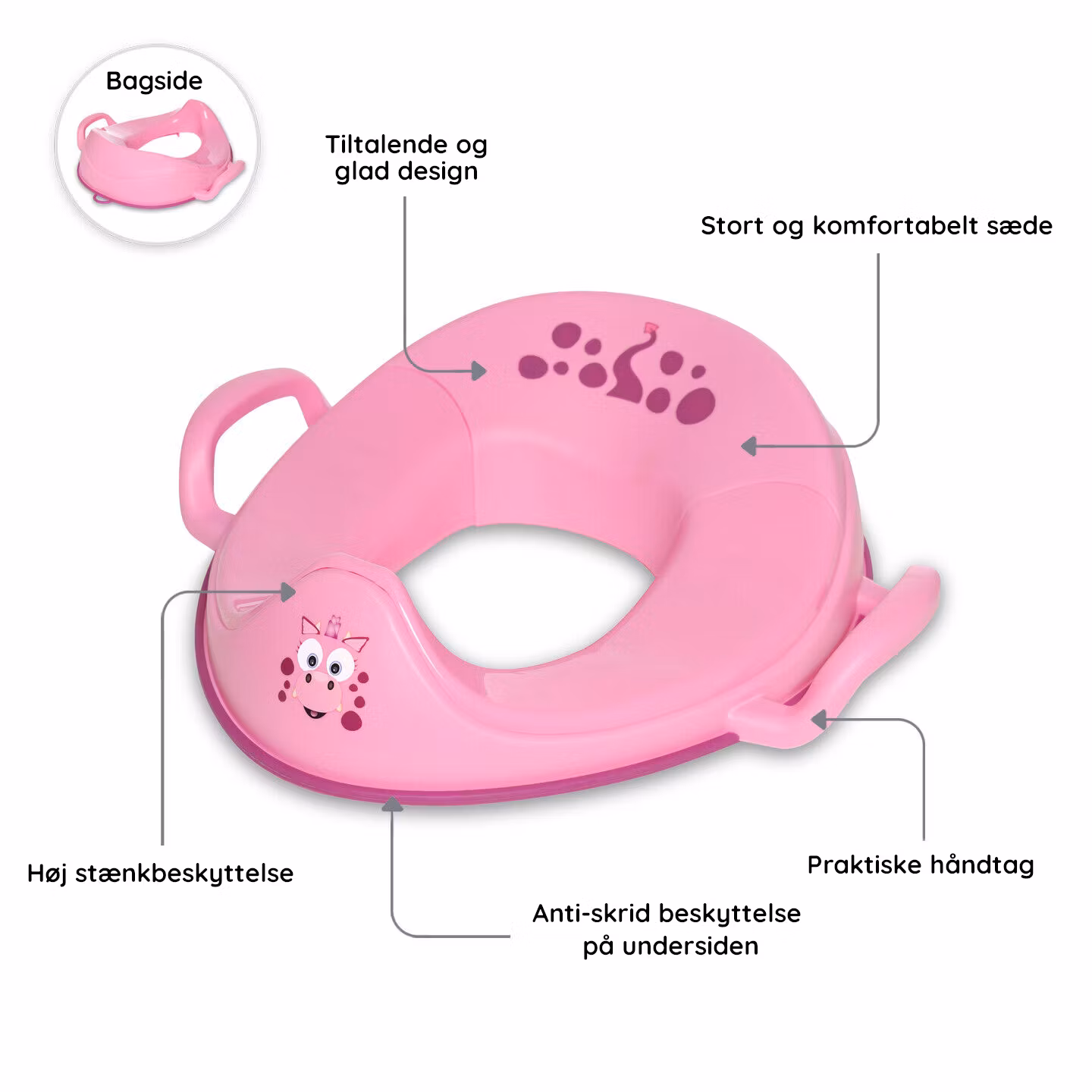 Børne toiletsæde - My Carry Potty Pink Drage