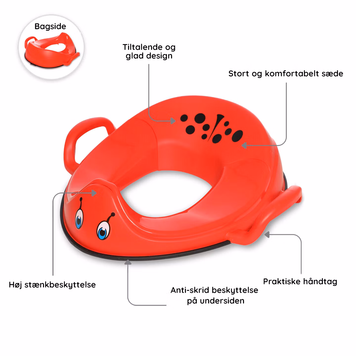 Vores store sæt til pottetræning inkluderer My Carry Potty toiletsæde Mariehøne