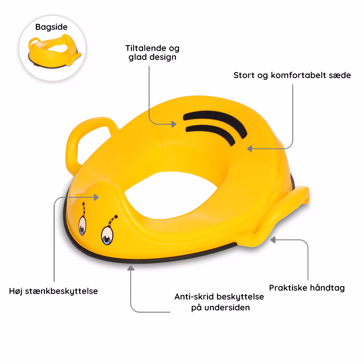 Vores store sæt til pottetræning inkluderer My Carry Potty toiletsæde Humlebi