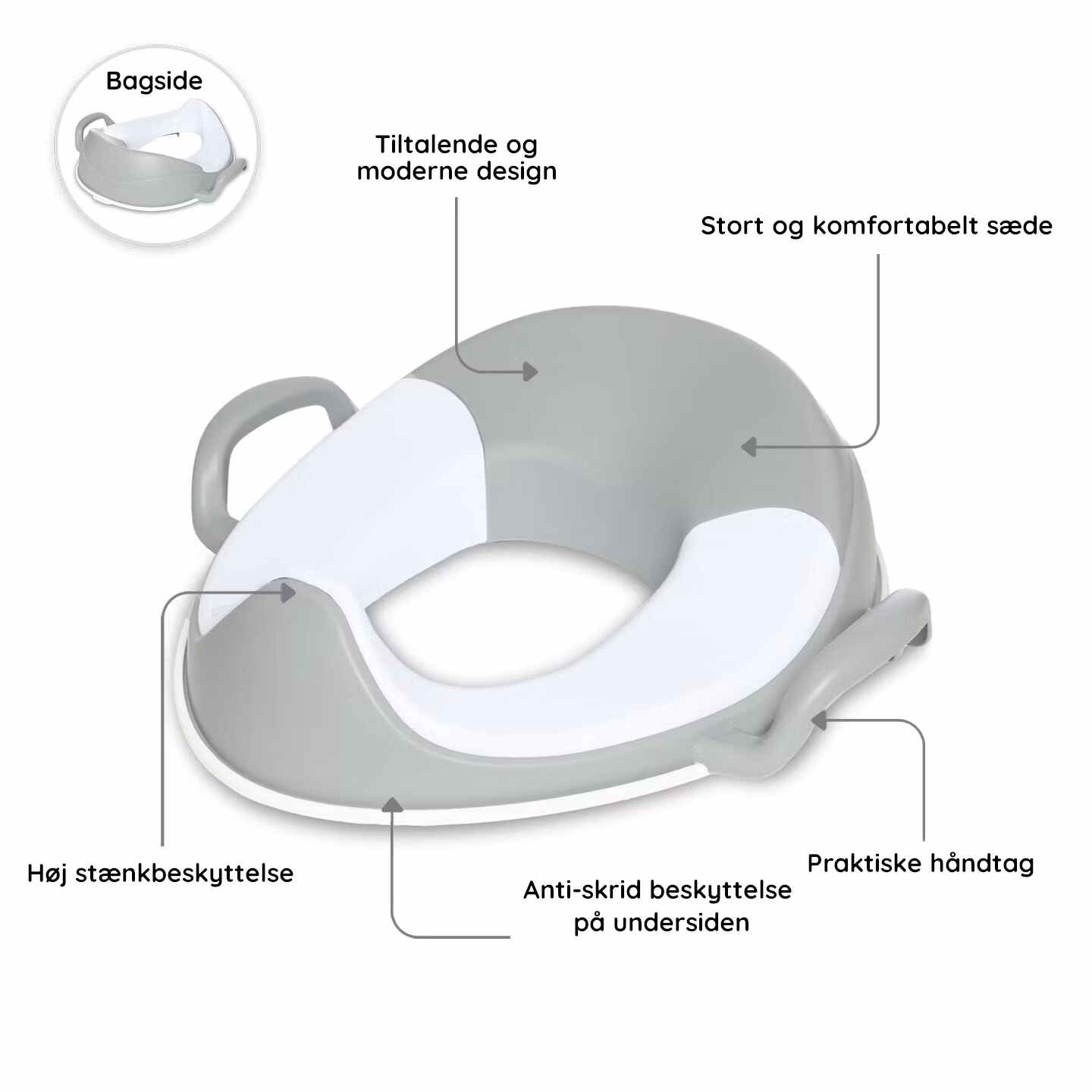 Toiletbræt til børn - My Carry Potty Pastelgrå