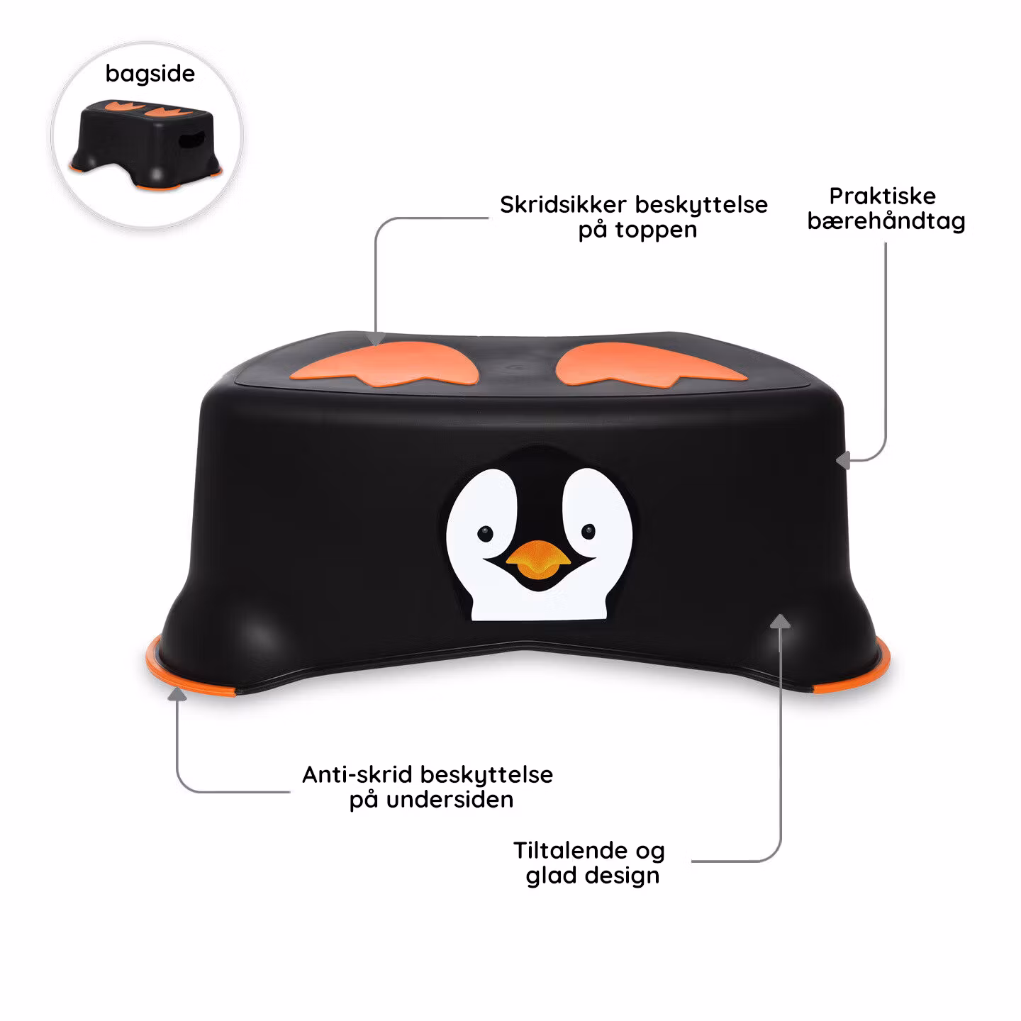 Sæt med toiletsæde og skammel My Carry Potty Pingvin