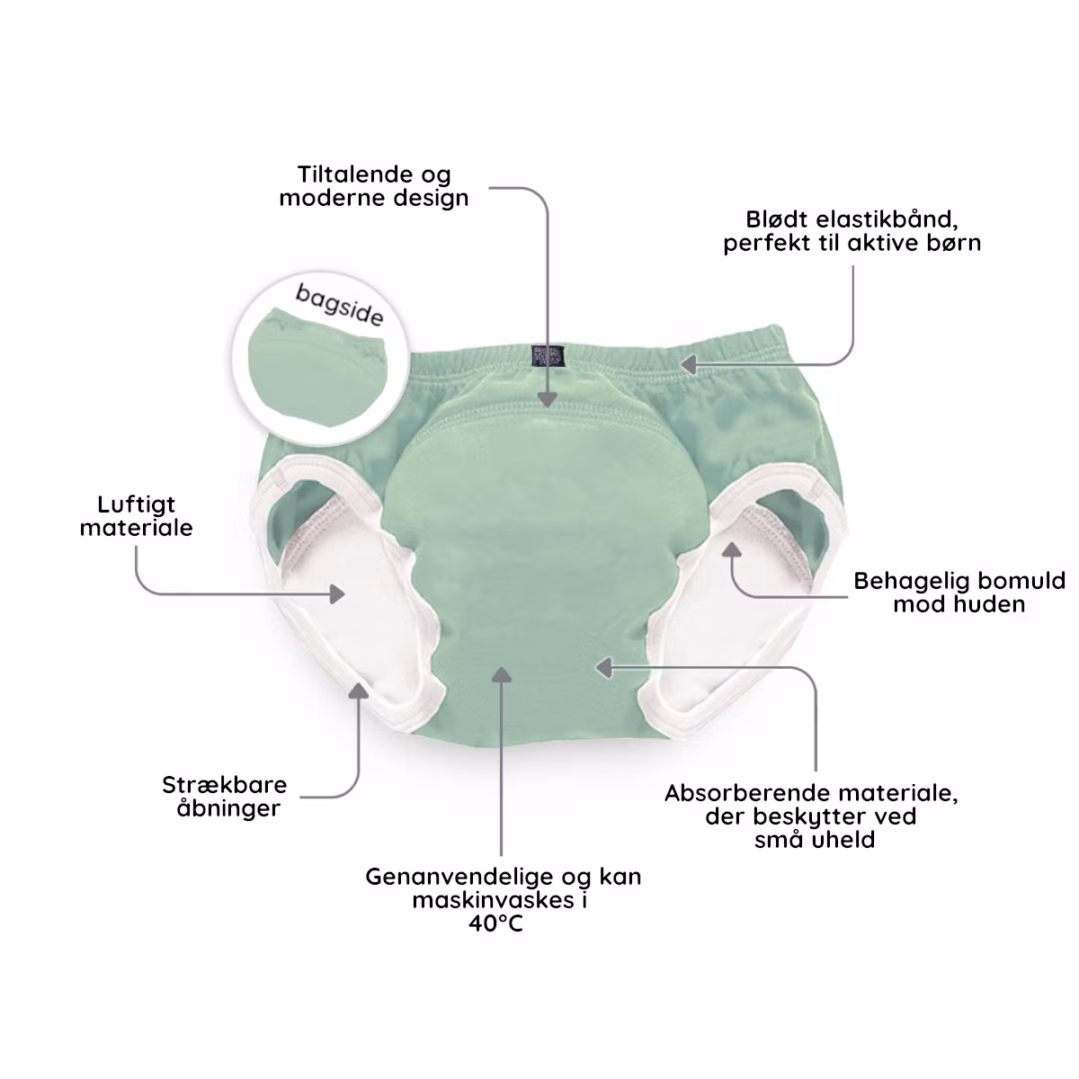 My Carry Potty pottetræningsbukser Pastelgrøn 3-pak