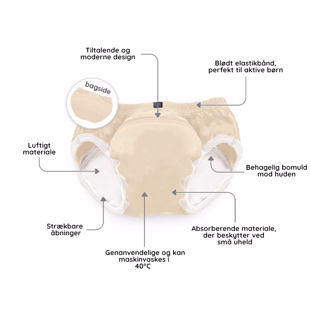 My Carry Potty pottetræningsbukser Naturlig beige 3-pak