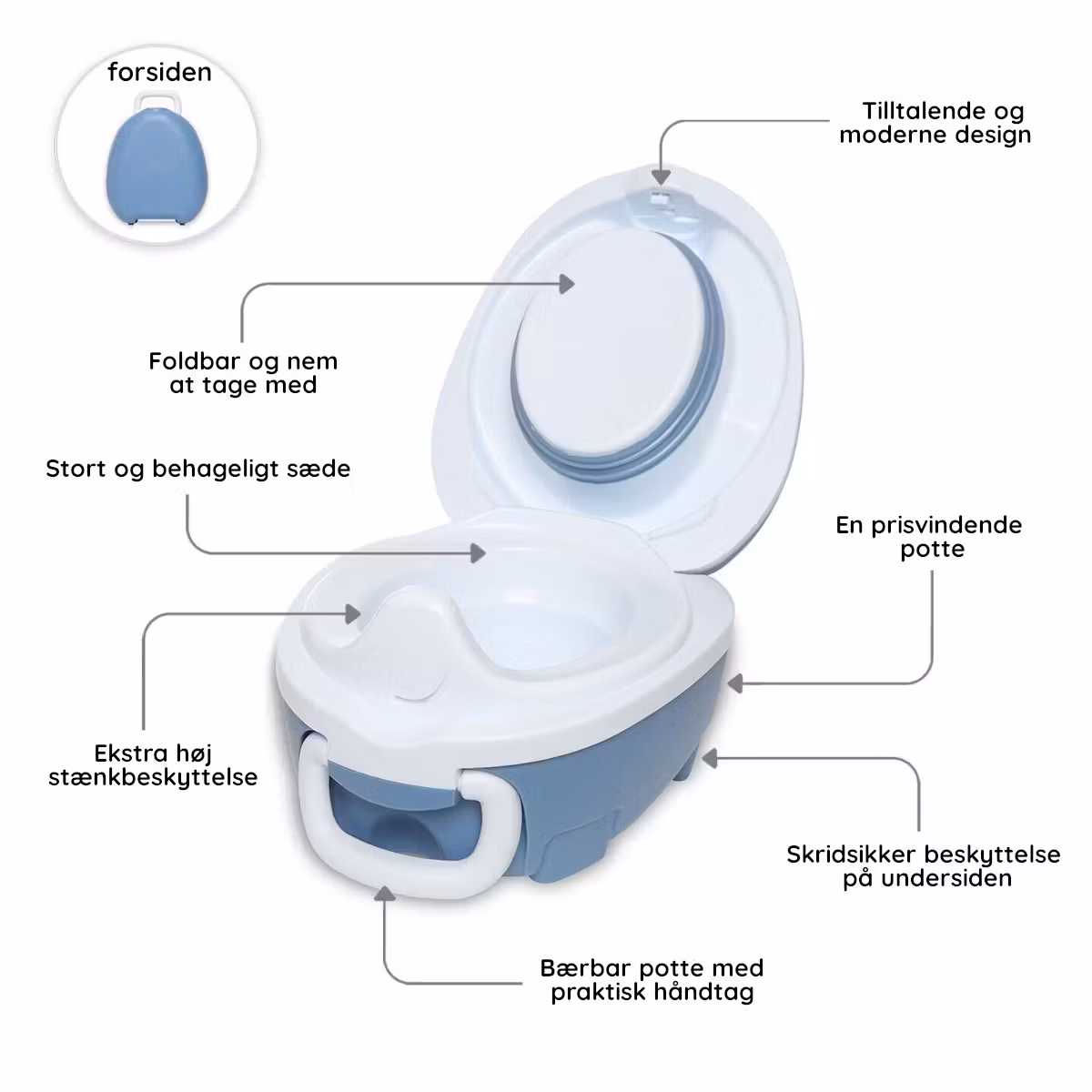My Carry Potty bærbar potte Pastelblå & Pottetræningsbukser