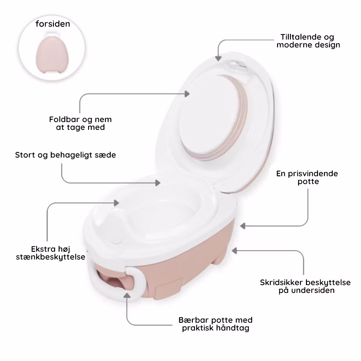 My Carry Potty bærbar potte Pastelpink & Pottetræningsbukser