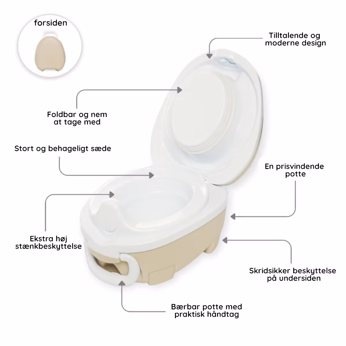 My Carry Potty bærbar potte Naturlig beige & Pottetræningsbukser
