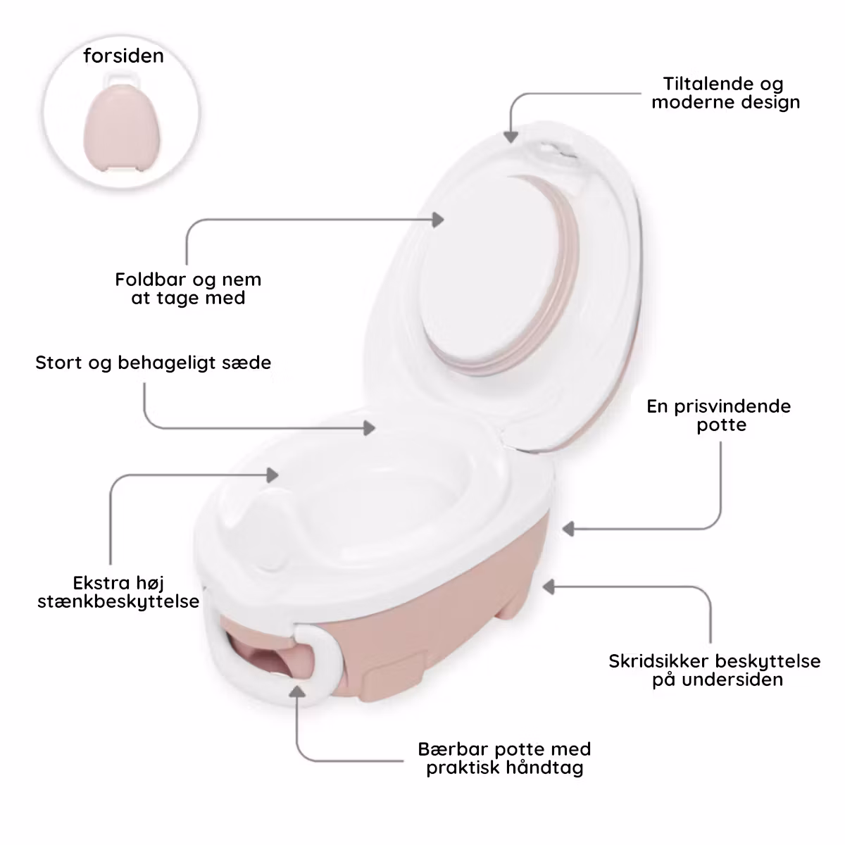 My Carry Potty bærbar potte til børn - Pastelpink