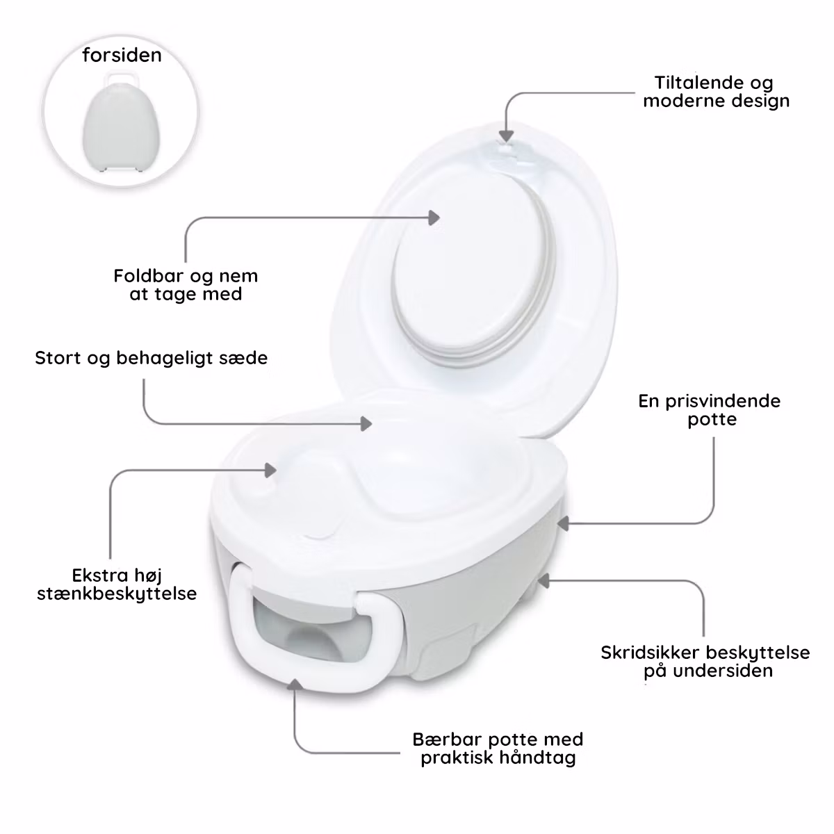 My Carry Potty potte til børn & Pottetræningsbukser - Pastelgrå