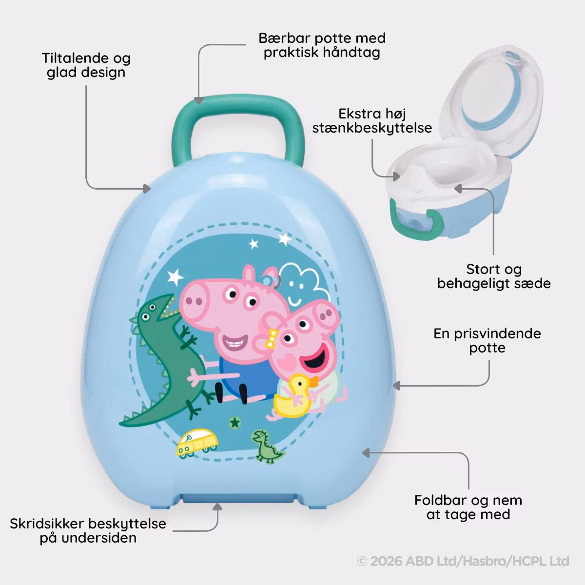 My Carry Potty Potte, Toiletsæde, Skammel, Pottetræningsbukser - Pottetræningssæt & Toilettræning til børn Gurli Gris blå