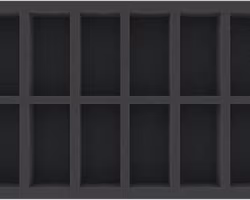 HSMECP045BO 45 mm Half-Size foam tray with 12 compartments