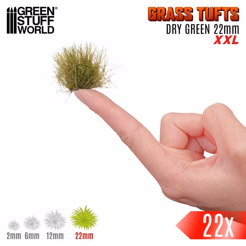 Static Grass Tufts 12 mm - Dry Green (x75)
