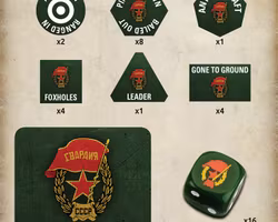 Soviet Guards Gaming Set (20 Tokens, 2 Objectives, 16 Dice) - TD050