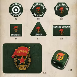 Soviet Guards Gaming Set (20 Tokens, 2 Objectives, 16 Dice) - TD050