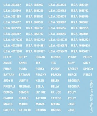 Late War US decals - US941