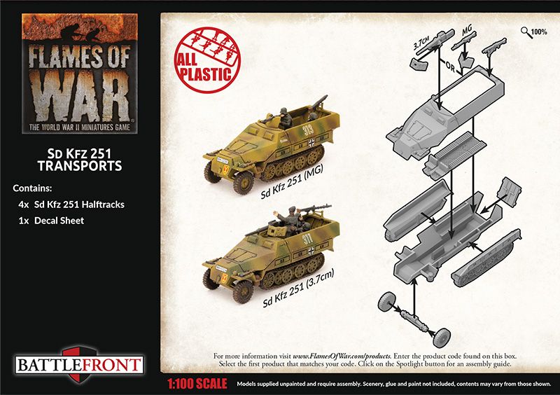Sd Kfz 251 Transports (x4 Plastic) - GBX152
