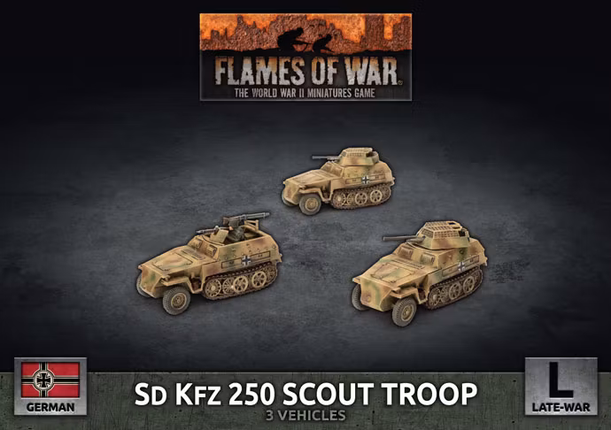 Sd Kfz 250 8cm/7.5cm/2cm Scout Platoon (Plastic) - GBX176