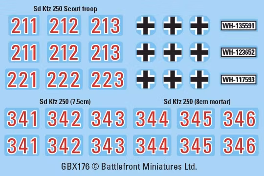 Sd Kfz 250 8cm/7.5cm/2cm Scout Platoon (Plastic) - GBX176