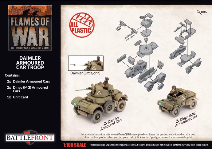 Daimler Armoured Car Troop (Plastic) - BBX61