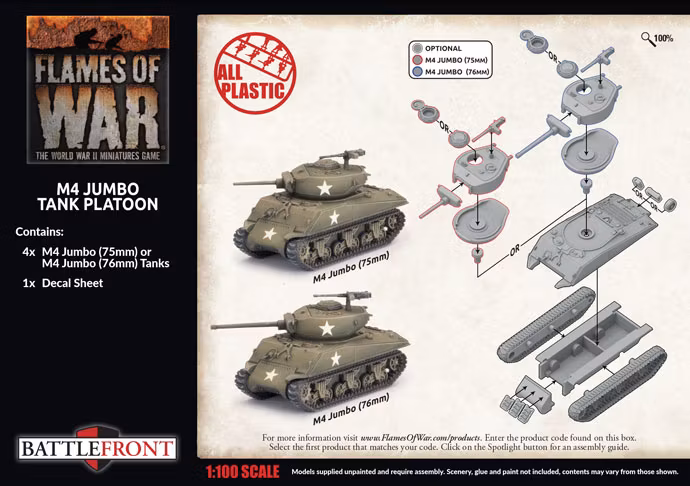 M4 Jumbo Platoon (x4 Plastic) - UBX92