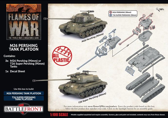 M26 Pershing Tank Platoon (x3 Plastic) - UBX90