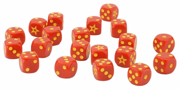 Soviet Tin (x20 Tokens, x2 Objectives, x16 Dice) - TTK19