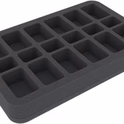 HS035BF01BO 35 mm Half-Size foam tray with 18 compartments