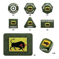 British 11th Armoured Tin (x20 Tokens, x2 Objectives, x16 Dice) - TD048