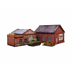 Pre-Painted WW2 NORMANDY GARAGE & FACTORY (15MM) - H00175