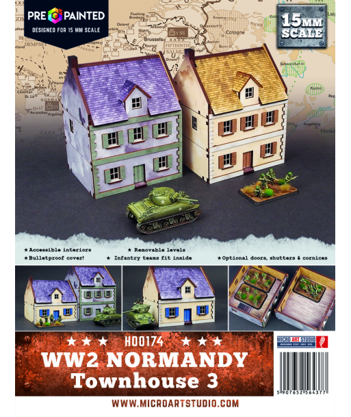 Pre-Painted WW2 NORMANDY TOWNHOUSE 3 (15MM) - H00174